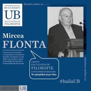 Mircea Flonta a absolvit Facultatea de Filosofie.
