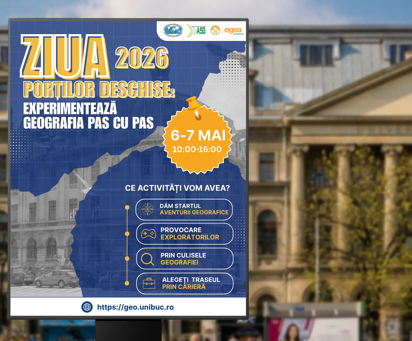 Explorează harta oportunităților la Zilele Porților Deschise la Facultatea de Geografie a Universității din București