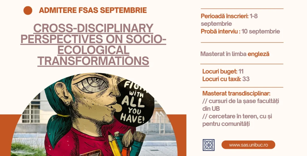 Un masterat pentru provocările climatice ale prezentului și viitorului: admitere în septembrie la Facultatea de Sociologie și Asistență Socială a UB