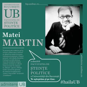 Matei Martin a absolvit Facultatea de Științe Politice.