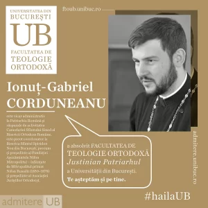 Ionuț- Gabriel Corduneanu a absolvit Facultatea de Teologie Ortodoxă Justinian Patriarhul.